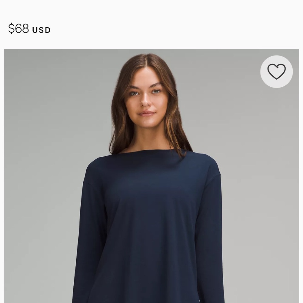 Lululemon boatneck Navy Long Sleeve Top